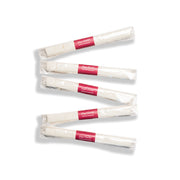 5 marshmallow batons on white background