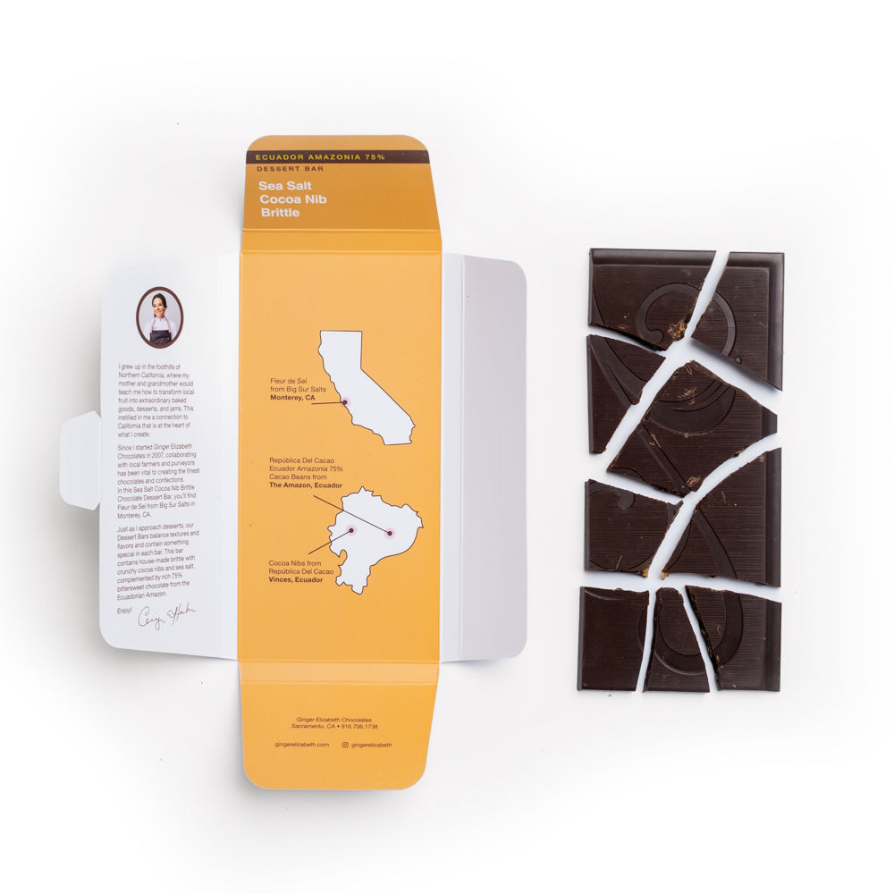 Sea Salt Cocoa Nib Brittle Dessert Bar